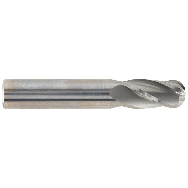 Cgs Tool 4Fl 30 Deg Ball End Mill 31/64"Dia 1"Loc 3"Oal 142-4844 - main